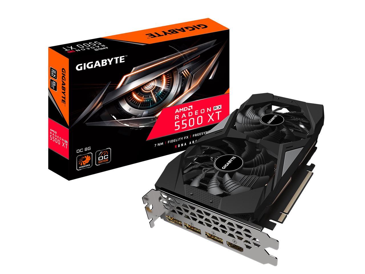 Gigabyte Radeon Rx 5500 Xt Oc 4G (Rev. 2.0) Graphics Card, Pcie 4.0, 4Gb 128-Bit Gddr6, Gv-R55Xtoc-4Gd Video Card
