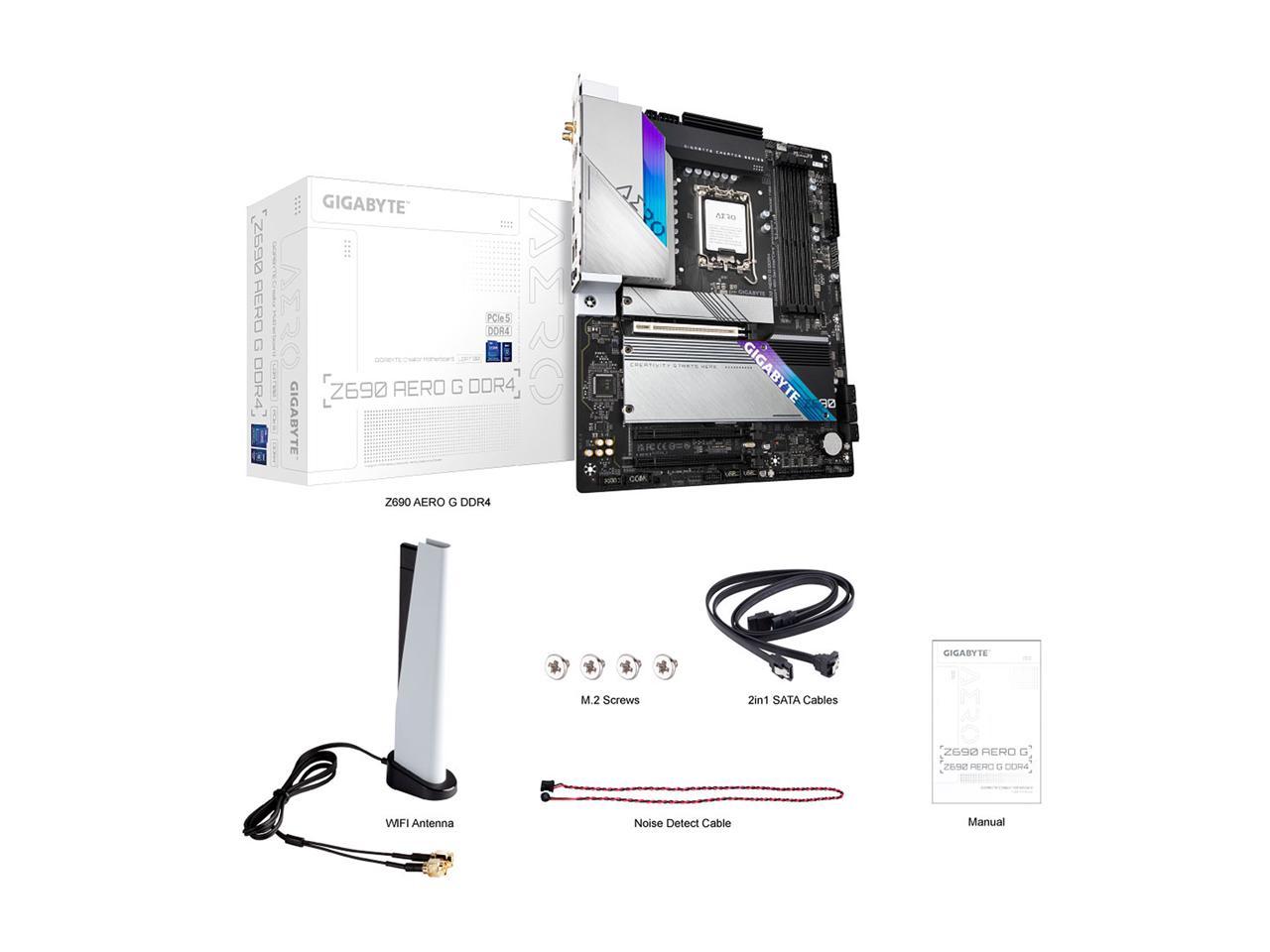 Gigabyte Z690 Aero G Ddr4 Lga1700/ Intel Z690/ Ddr4/ Quad-Gpu & 2-Way Crossfire/ Wifi & Bluetooth/ Sata3&Usb3.2/ M.2/ Atx Motherboard