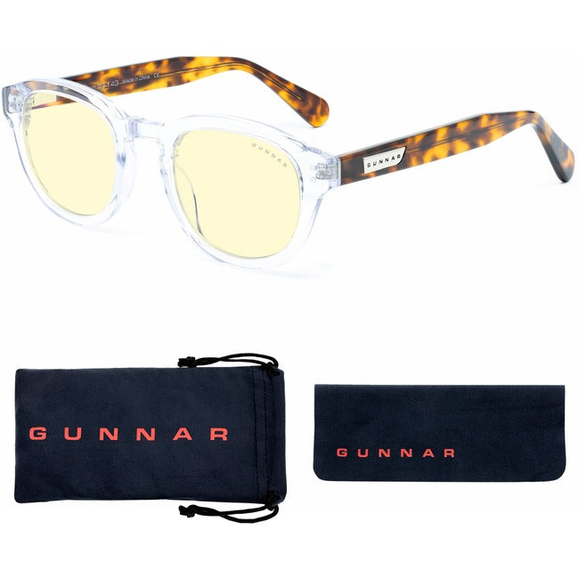 Gunnar Gaming & Computer Glasses - Emery, Crystal/Tortoise, Amber Tint