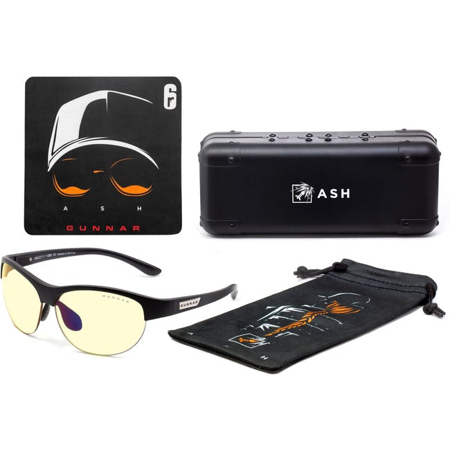 Gunnar Gaming Glasses - 6 Siege Ash Edition, Onyx, Amber-React