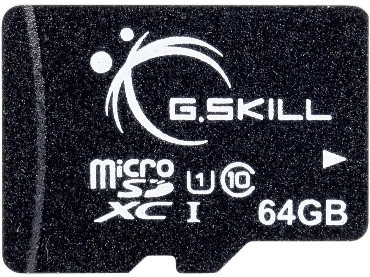 G.Skill 64Gb Microsdxc Uhs-I/U1 Class 10 Memory Card With Adapter (Ff-Tsdxc64Ga-U1)