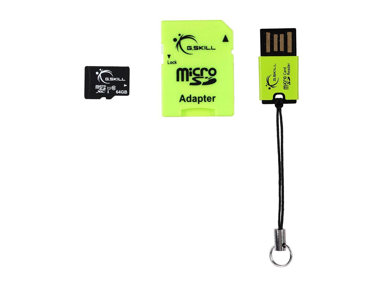 G.Skill 64Gb Microsdxc Uhs-I/U1 Class 10 Memory Card With Adapter (Ff-Tsdxc64Ga-U1)