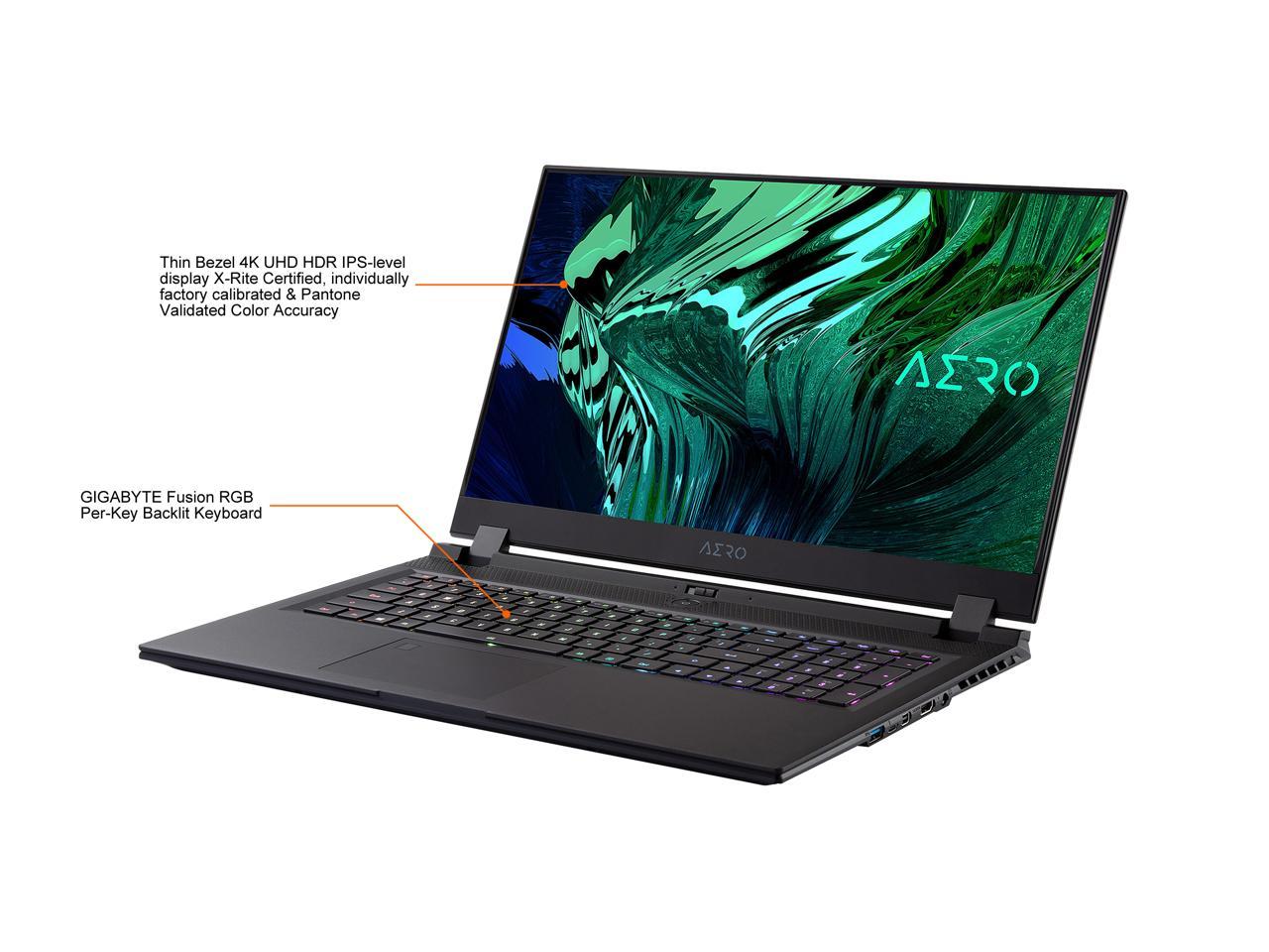 Gigabyte Aero 17 Hdr Yd-93Us548Sp 17.3 Inch Intel Core I9-11980Hk 2.6Ghz/ 32Gb (16G*2) Ddr4/ Gen4