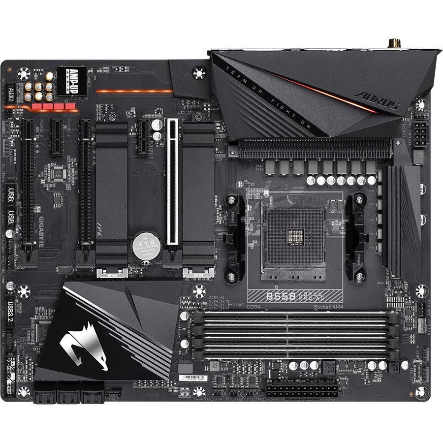 Gigabyte B550 Aorus Pro Ac Am4 Amd B550 Atx Motherboard With Dual M.2, Sata 6Gb/S, Usb 3.2 Gen 2, Intel 802.11Ac, 2.5 Gbe Lan, Pcie 4.0