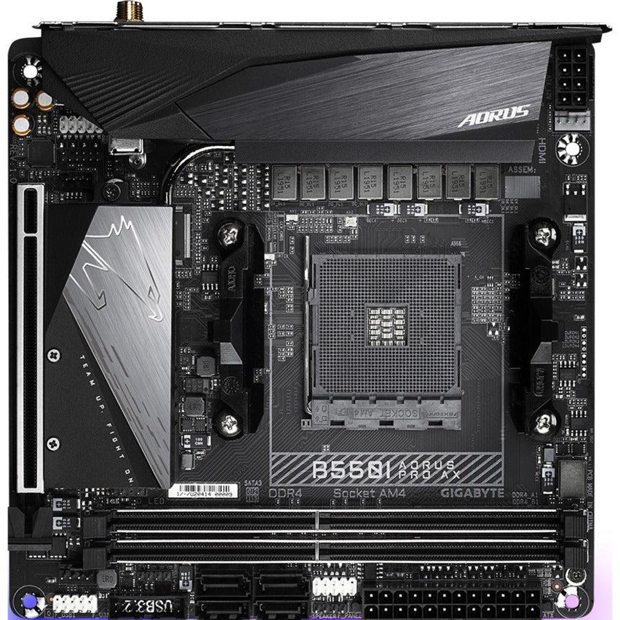 Gigabyte B550I Aorus Pro Ax Am4 Amd B550 Mini-Itx Motherboard With Dual M.2, Sata 6Gb/S, Usb 3.2 Gen 1, Wifi 6, 2.5 Gbe Lan, Pcie 4.0