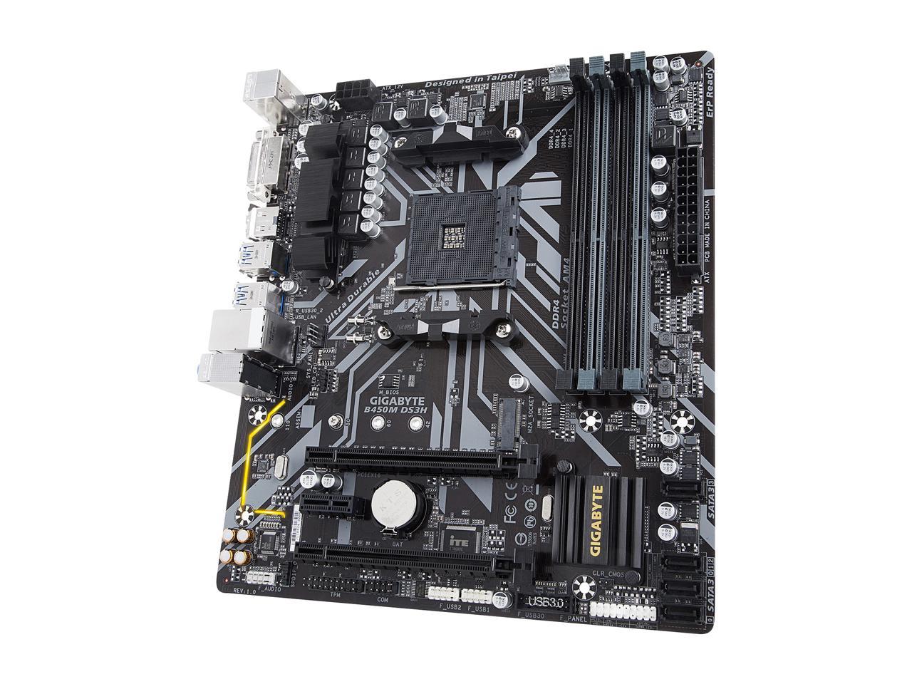 Gigabyte ?Ddr4 Sdram B450M Ds3H Am4 Amd B450 Sata 6Gb/S Micro Atx Amd Motherboard
