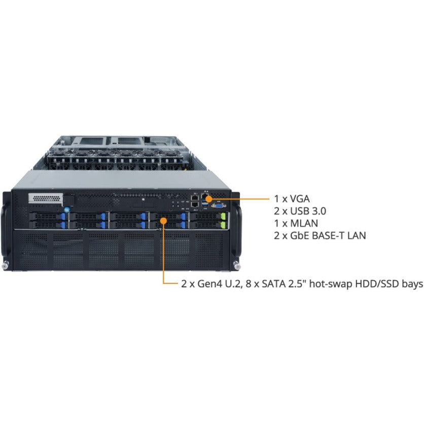 Gigabyte G482-Z54 Barebone System - 4U Rack-mountable - Socket SP3 - 2 x Processor Support