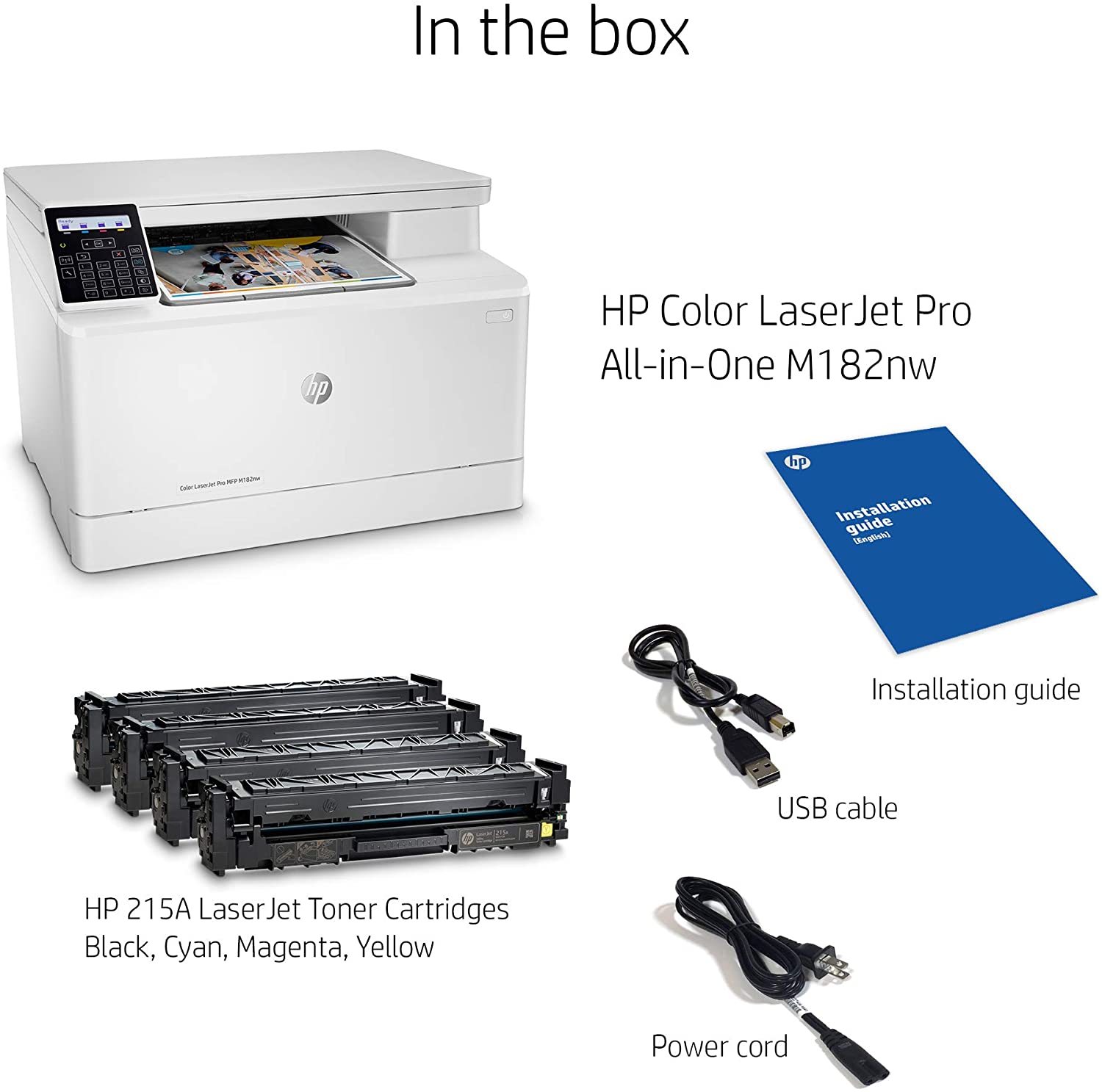 Hp Color Laserjet Pro M182Nw Wireless All-In-One Laser Printer, Print, Scan & Copy