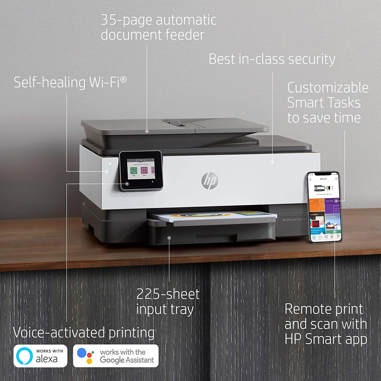 Hp Officejet Pro 8025 All-In-One Wireless Printer, Smart Home Office Productivity