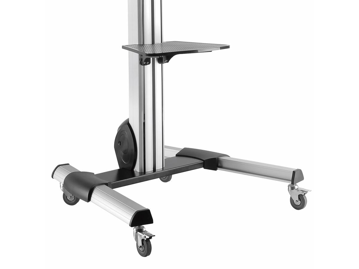 Height Adjustable TV Cart - Mobile Display Mount with Lockable Wheels | TeciSoft STNDMTV70