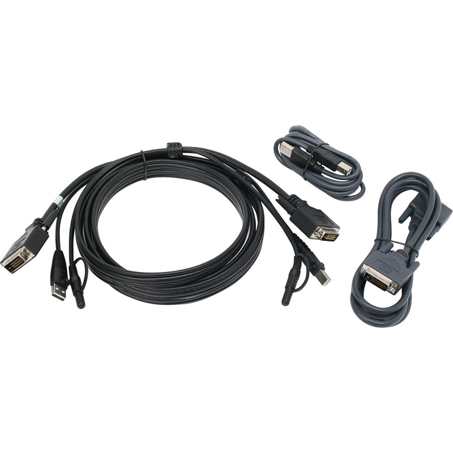 IOGEAR 10 ft. Dual View DVI, USB KVM Cable Kit with Audio (TAA) G2L7203UTAA3