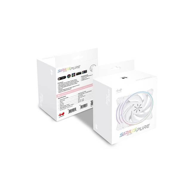 In Win Sirius Pure Asp120 Addressable Rgb Fan Kit White 120Mm (Triple Pack)