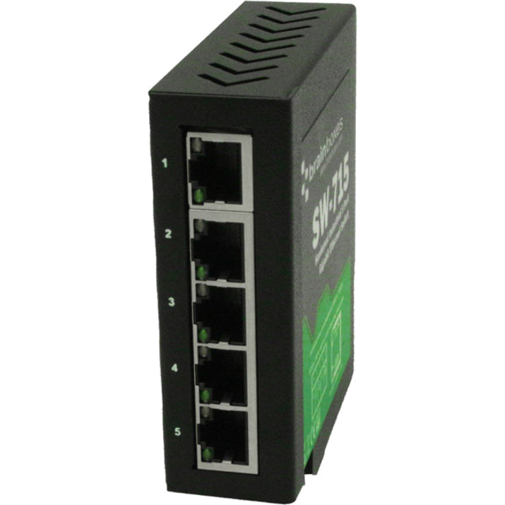 Industrial Ethernet Switch - Hardened 5 Port Gigabit DIN Rail Switch | Brainboxes SW-715