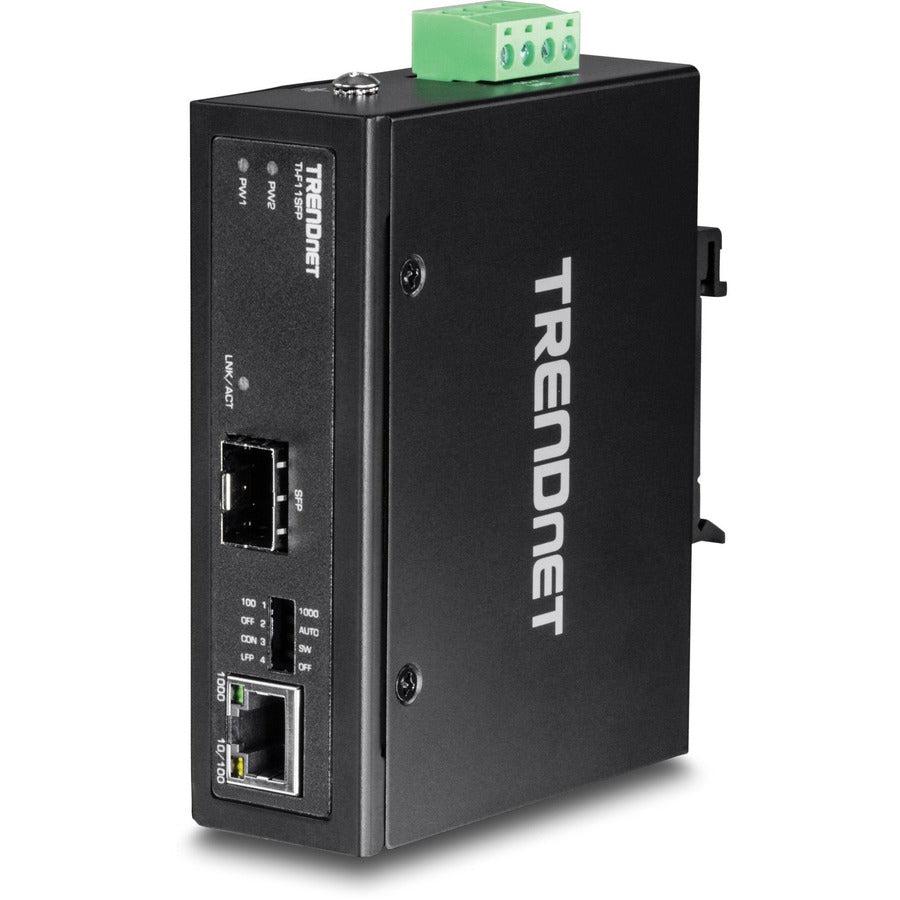 Industrial SFP Media Converter Hardened Gigabit 100/1000 Base-T | TecISoft TI-F11SFP