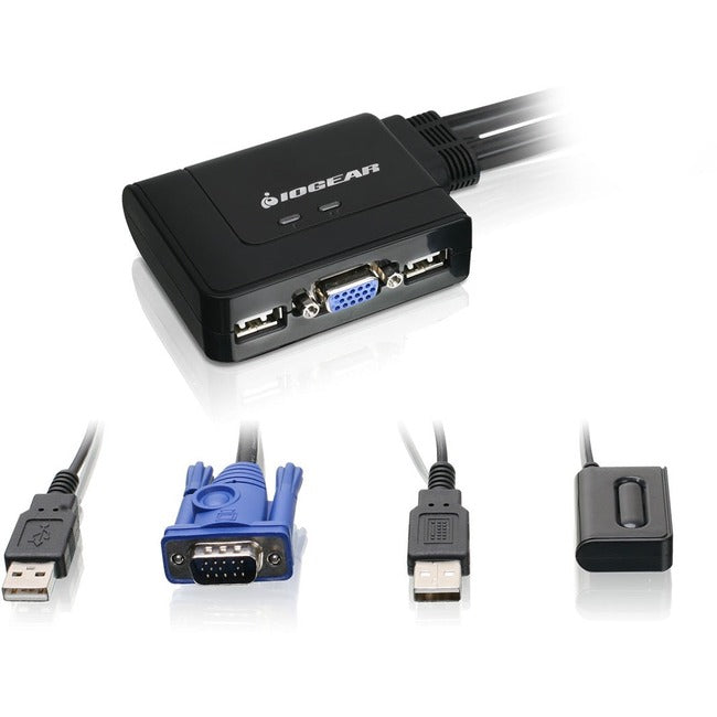 KVM Monitor Switches - IOGEAR GCS22U 2-Port USB Switch with Built-in Cables | Tecisoft