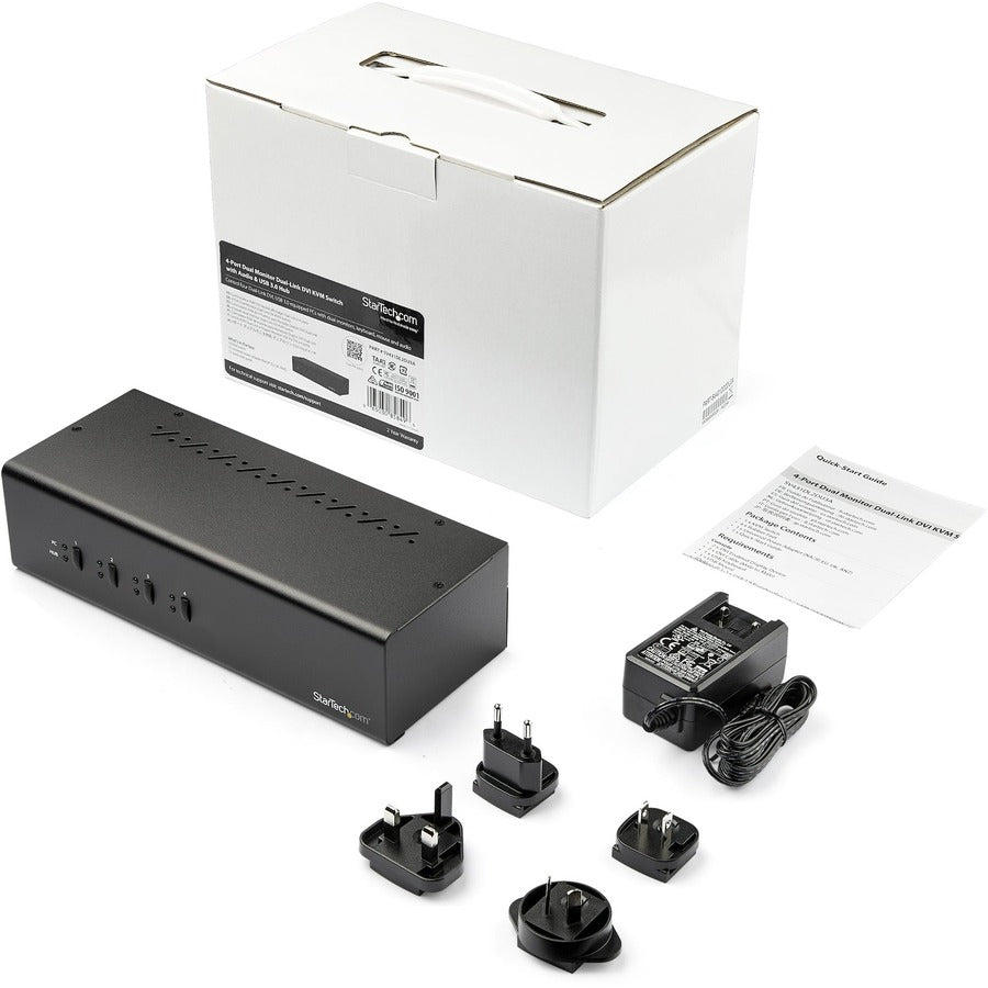 KVM Monitor Switches - StarTech 4 Port Dual Monitor DVI KVM Switch | Tecisoft SV431DL2DU3A