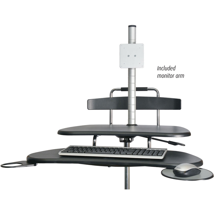 Kantek Mobile Height Adjustable Computer Workstations - With LCD Monitor Mount Pole STS240