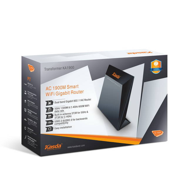 Kasda Ka1900 Ac 1900 Wireless Dual Band Gigabit Router W/ 6X Internal 3Dbi Antennas