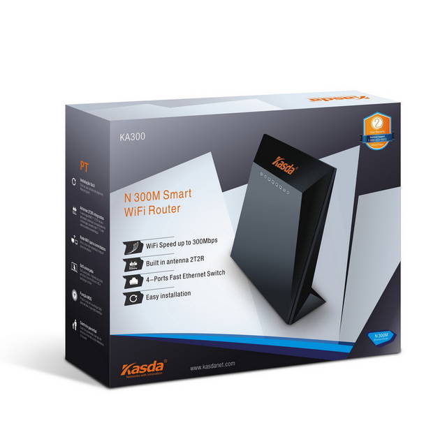 Kasda Ka300 300Mbps Wireless N Router W/ 2X Internal 3Dbi Antennas