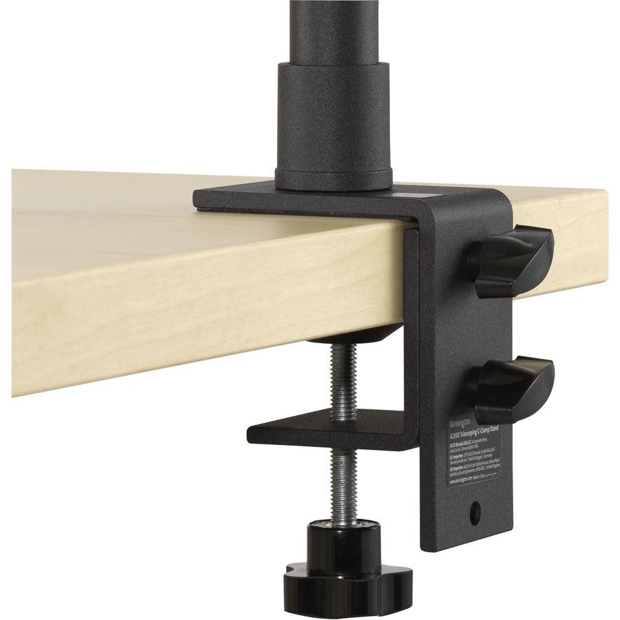 Kensington A1000 Telescoping C-Clamp Desktop Mount For Microphones, Webcams And Lighting Systems