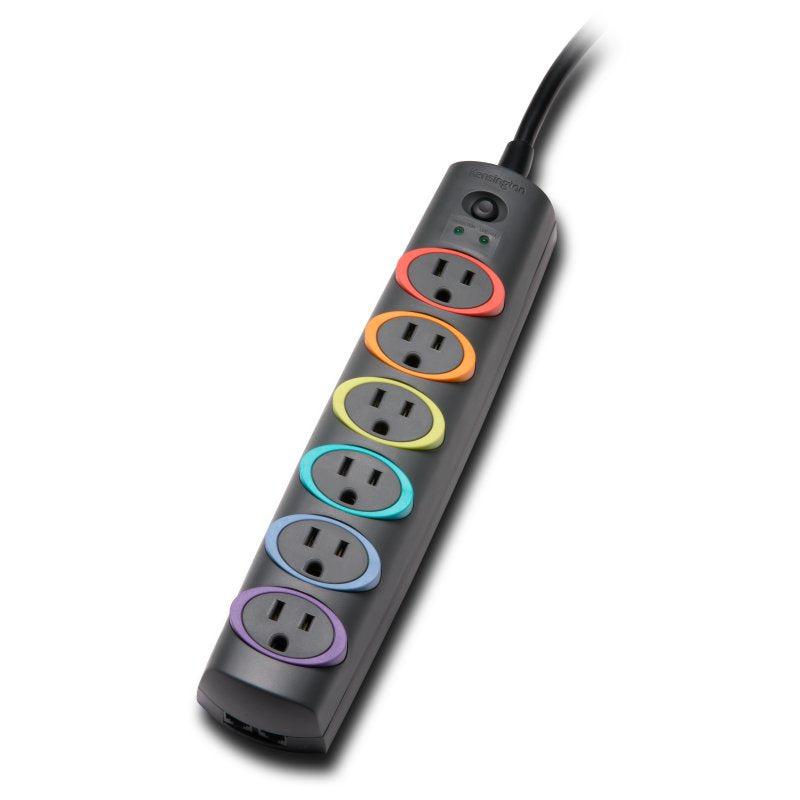 Kensington K62144Na Surge Protector Multicolour 6 Ac Outlet(S) 2.4 M