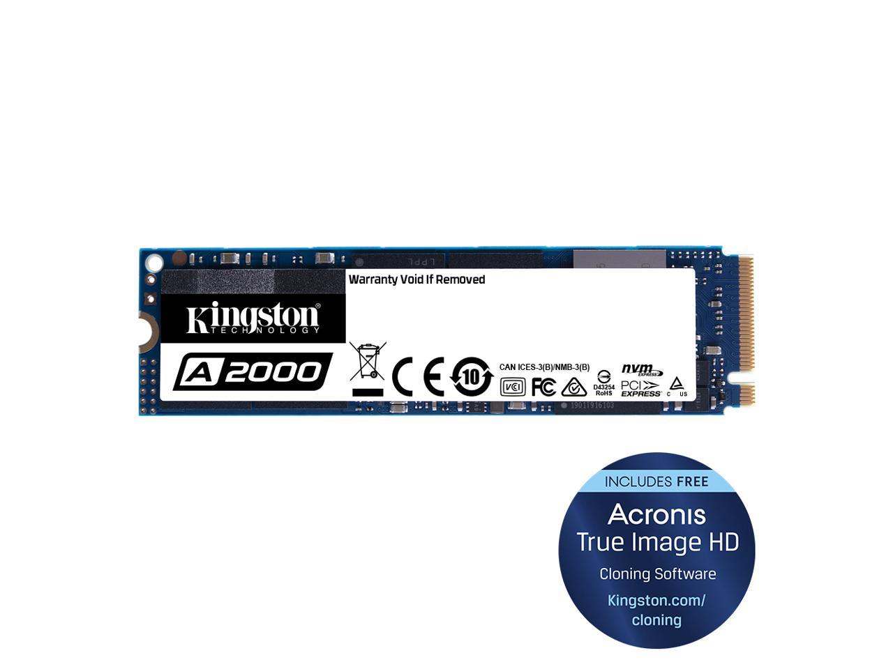 Kingston A2000 1Tb M.2 Pcie Gen 3.0 X 4 Lanes Solid State Drive (3D Tlc Nand)