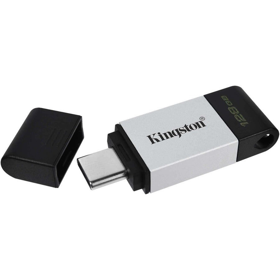 Kingston Technology Datatraveler 80 Usb Flash Drive 128 Gb Usb Type-C 3.2 Gen 1 (3.1 Gen 1) Black, Silver