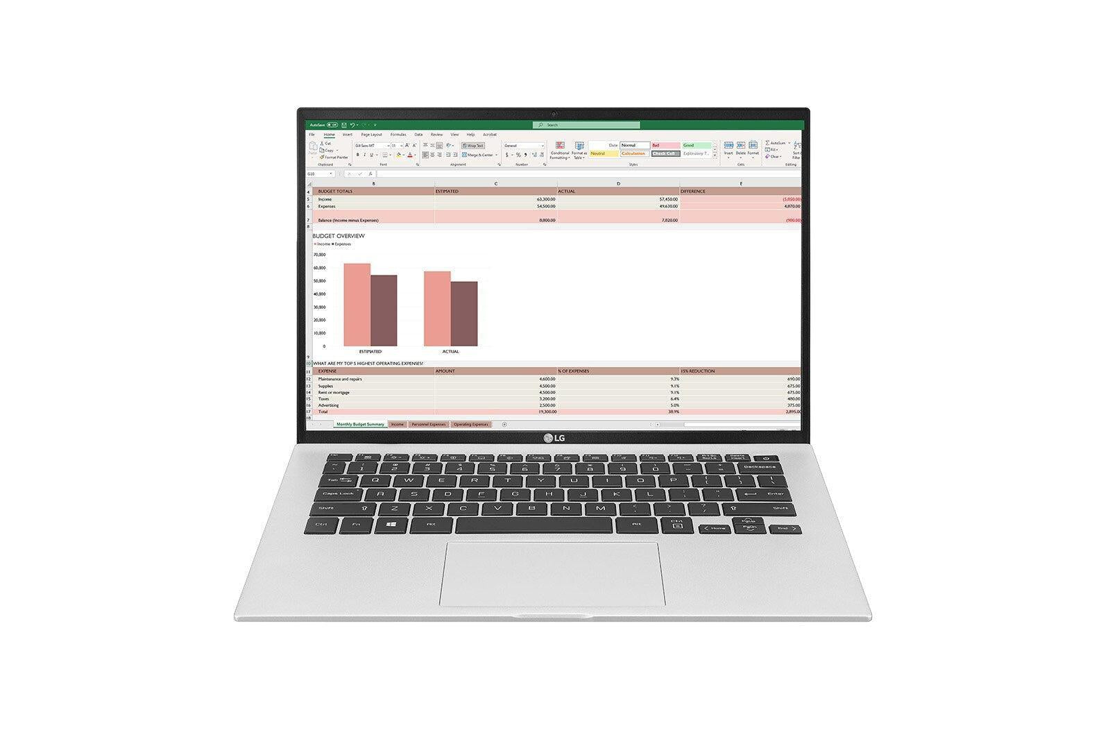 Lg 14Zt90P-G.Ax33U1 Notebook 35.6 Cm (14") Wuxga Intel® Core™ I3 8 Gb Lpddr4X-Sdram 256 Gb Ssd Wi-Fi 6 (802.11Ax) White