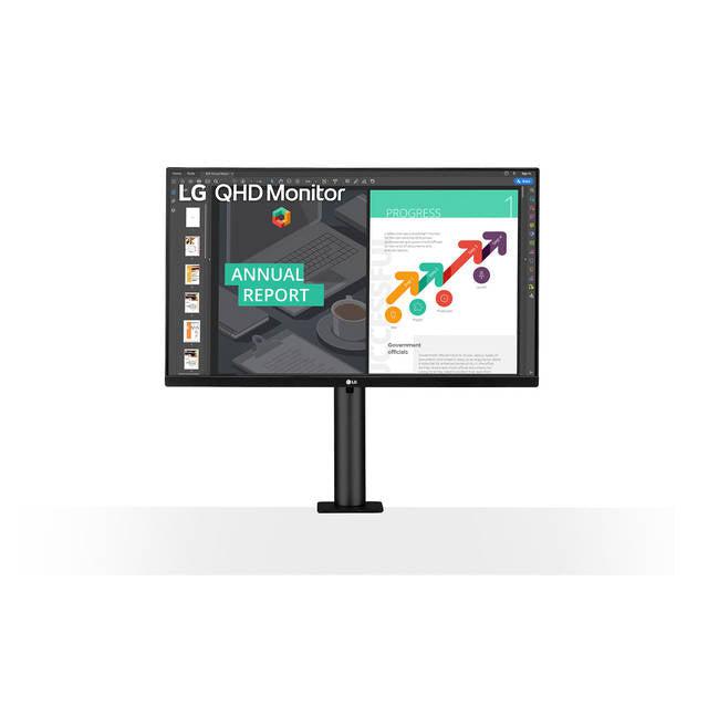 LG 27" IPS QHD Ergo Monitor - Ergonomic Stand USB Type-C | TechSoft 27BN88Q-B