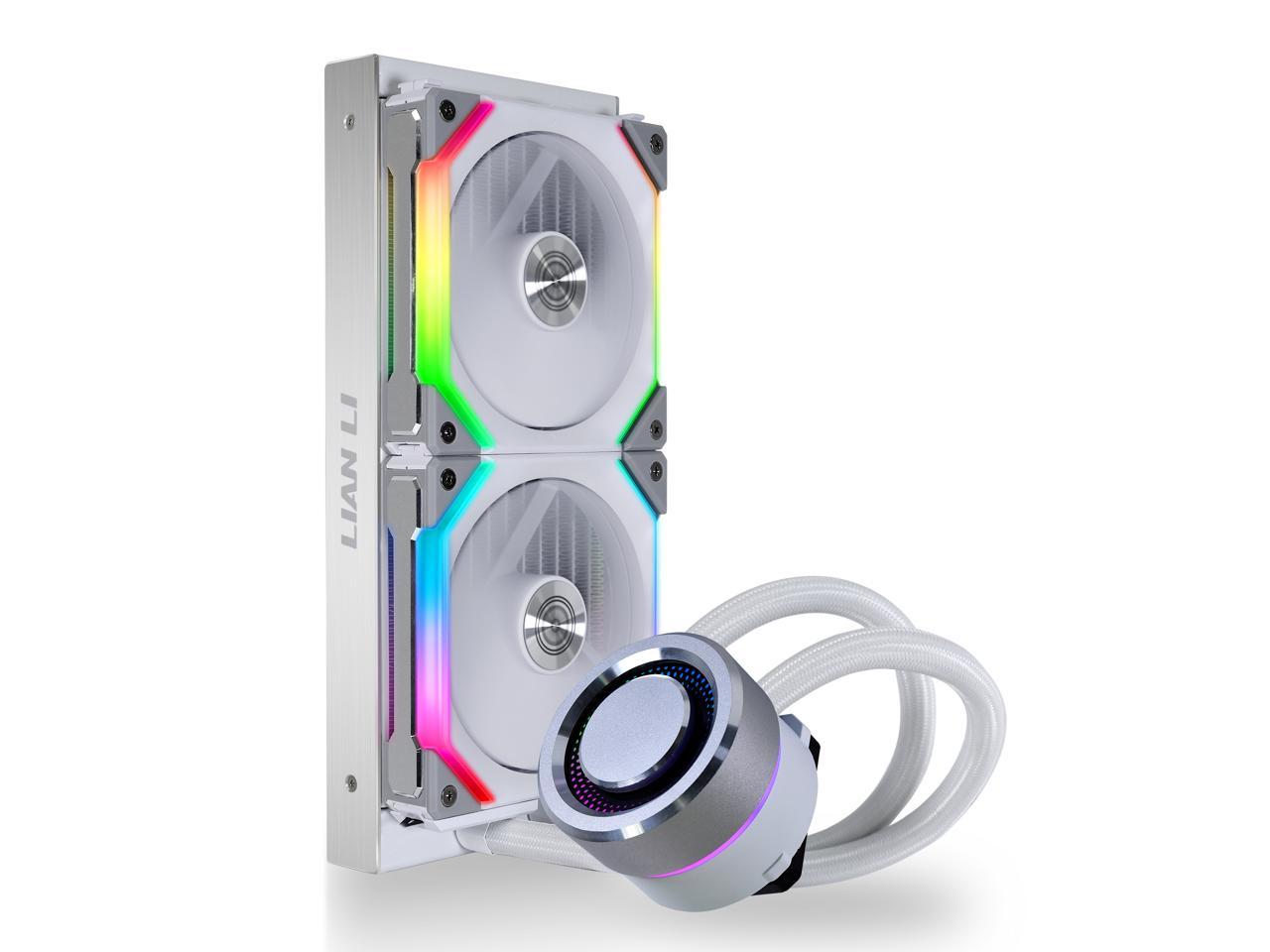 Lian Li Galahad Aio 240 Rgb Uni Fan Sl120 Edition White, Dual 120Mm Addressable Rgb Fans Aio Cpu Liquid Cooler-Ga-240Sla