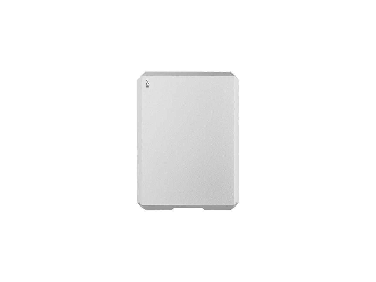 Lacie Mobile Drive 4Tb External Hard Drive Portable Hdd - Moon Silver Usb-C Usb 3.0, For Mac And Pc Desktop, 1 Month Adobe Cc (Sthg4000400)