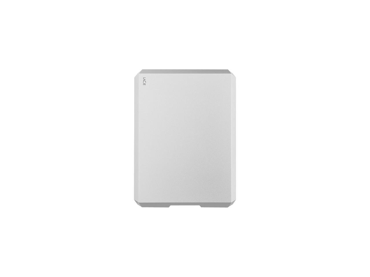 Lacie Mobile Drive 5Tb External Hard Drive Portable Hdd - Moon Silver Usb-C Usb 3.0, For Mac And Pc Desktop, 1 Month Adobe Cc (Sthg5000400)