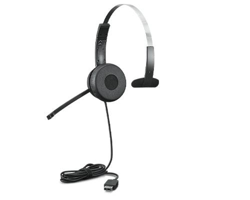 Lenovo 100 Mono Headset Wired Head-Band Office/Call Center Usb Type-A Black