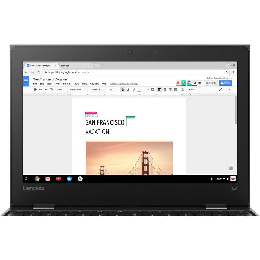 Lenovo 100E Chromebook 29.5 Cm (11.6") Hd Intel® Celeron® N 4 Gb Lpddr4-Sdram 32 Gb Emmc Wi-Fi 5 (802.11Ac) Chrome Os Black