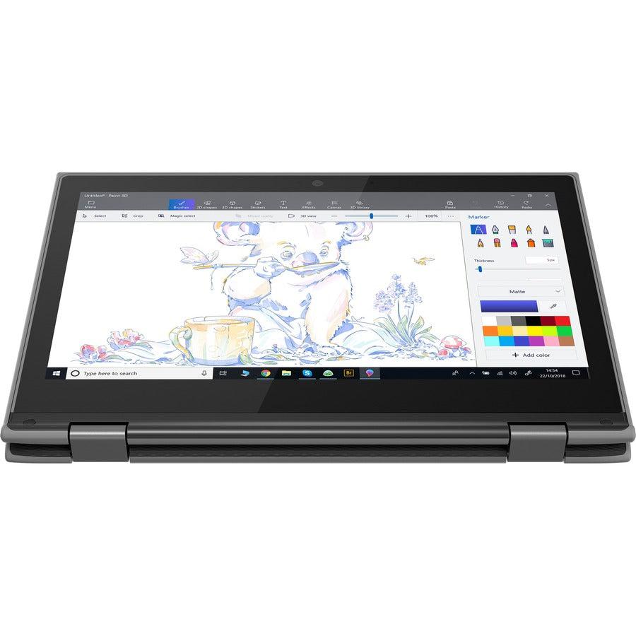 Lenovo 300E Hybrid (2-In-1) 29.5 Cm (11.6") Touchscreen Hd Intel® Celeron® N 4 Gb Lpddr4-Sdram 128 Gb Ssd Wi-Fi 5 (802.11Ac) Windows 10 Pro Black