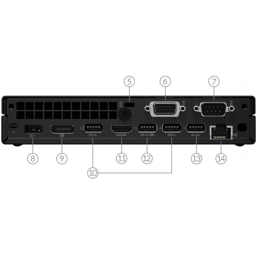 Lenovo ThinkCentre M70q 11DT001GUS Desktop Computer - Intel Core i3 10th Gen i3-10100T - 8 GB - 128 GB SSD - Tiny - Raven Black