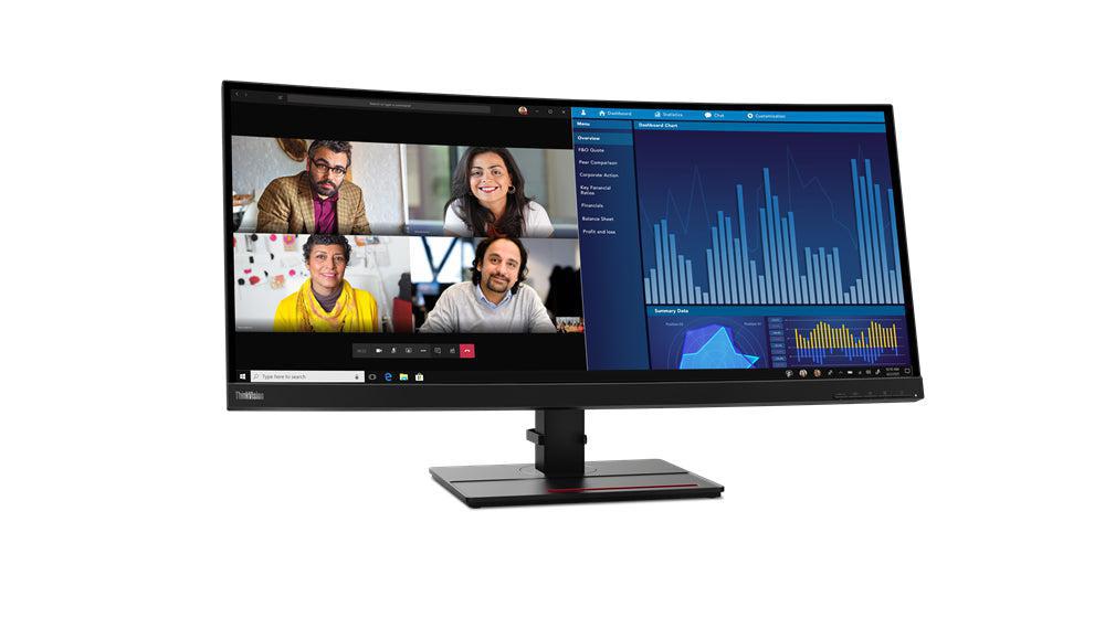 Lenovo Thinkvision P34W-20 86.7 Cm (34.1") 3440 X 1440 Pixels Wide Quad Hd Led Black