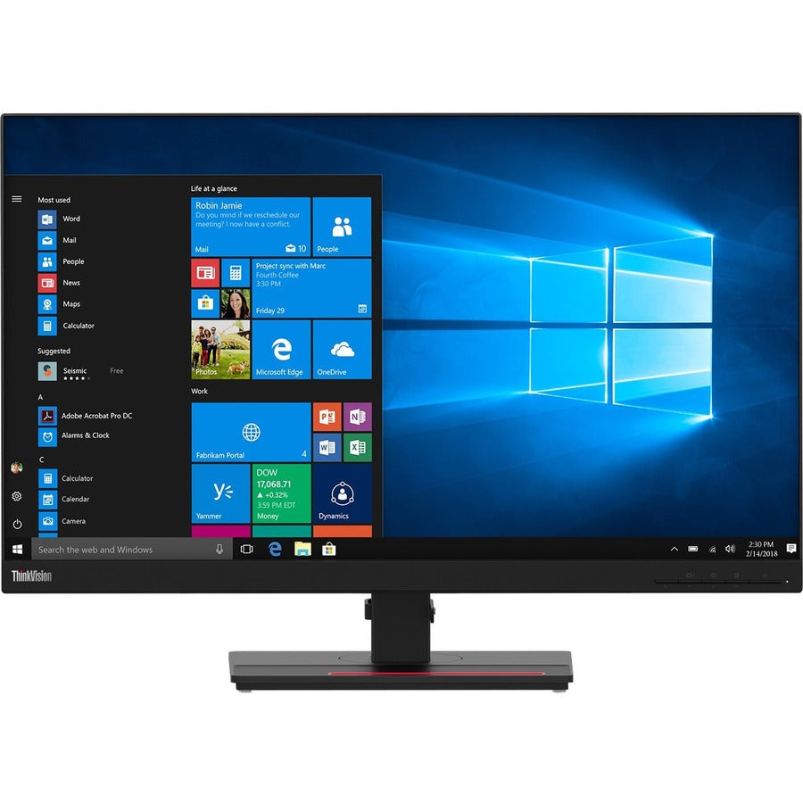 Lenovo ThinkVision T27h-20 27 Class WQHD LCD Monitor - 16:9 - Raven Black" 61ECGAR2US