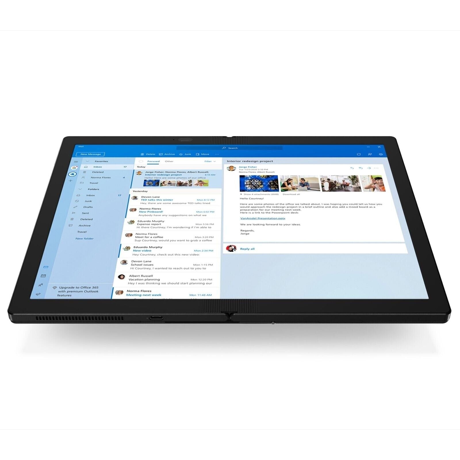 Lenovo Thinkpad X1 Fold Hybrid (2-In-1) 33.8 Cm (13.3") Touchscreen Qxga Intel Core With Intel 20Rk000Pus