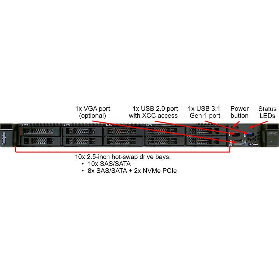 Lenovo Thinksystem Sr250 Server 3.8 Ghz 8 Gb Rack (1U) Intel® Xeon® 450 W Ddr4-Sdram
