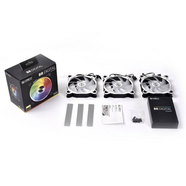 Lian Li Boralite Series Rgb Bora Digital Sliver 120Mm Fan (3Pcs, Silver)