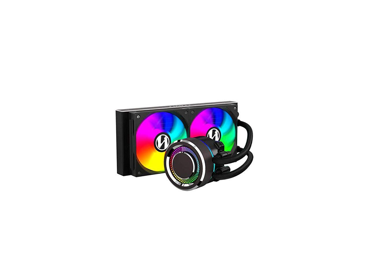 Lian Li Galahad Aio240 Rgb Black - Dual 120Mm Addressable Rgb Fans Aio Cpu Liquid Cooler - Ga240B
