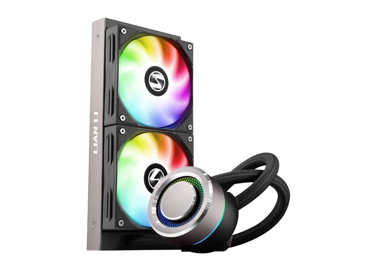 Lian Li Galahad Aio240 Rgb Black - Dual 120Mm Addressable Rgb Fans Aio Cpu Liquid Cooler - Ga240B