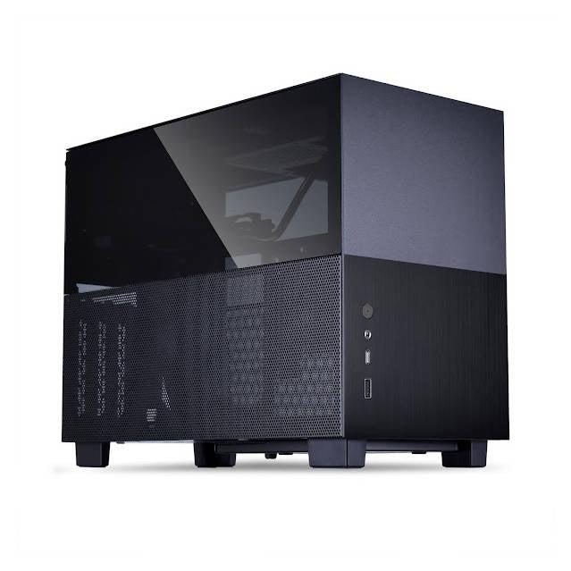 Lian Li Q58 Black Color Spcc/ Aluminum/ Tempered Glass Mini Tower Computer Case, Pcie 3.0 Riser Card Cable Included - Q58X3