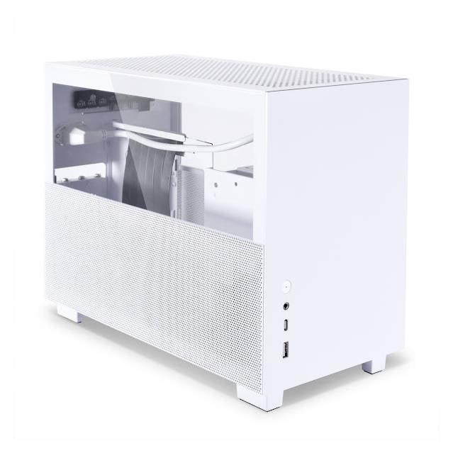 Lian Li Q58 White Color Spcc/ Aluminum/ Tempered Glass Mini Tower Computer Case, Pcie 3.0 Riser Card Cable Included - Q58W3
