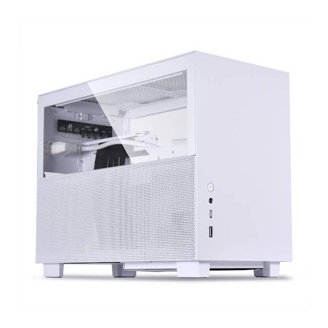 Lian Li Q58 White Color Spcc/ Aluminum/ Tempered Glass Mini Tower Computer Case, Pcie 4.0 Riser Card Cable Included - Q58W4