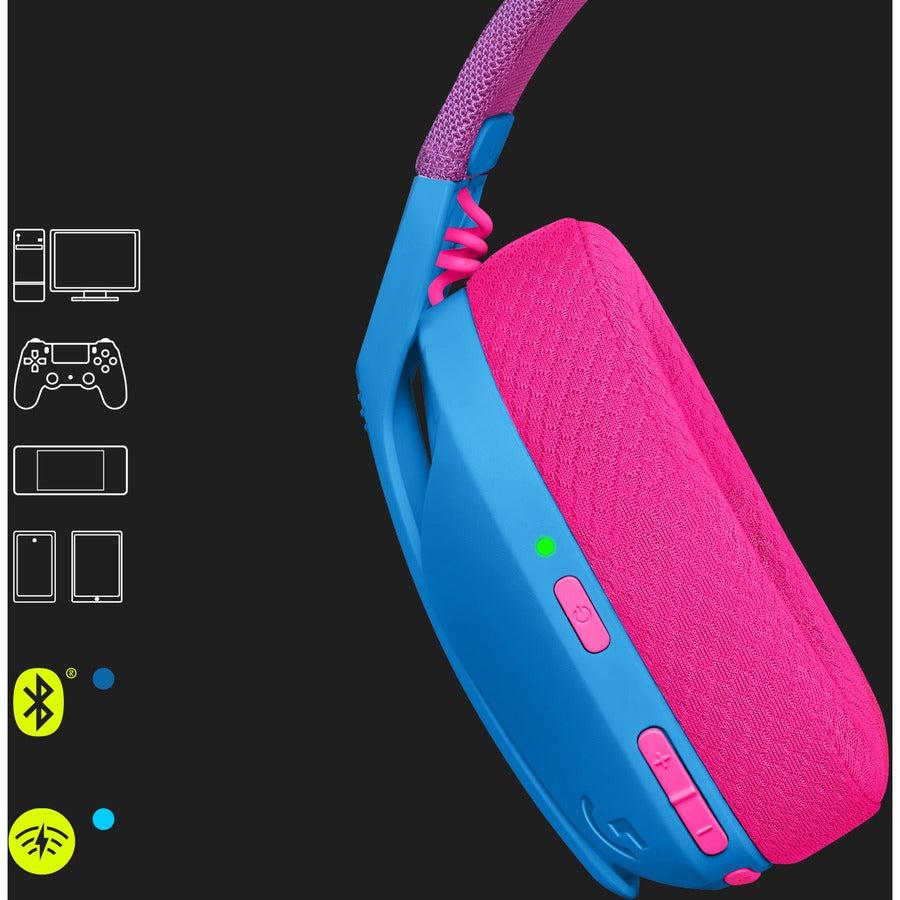 Logitech G G435 Headset Wireless Head-Band Gaming Bluetooth Blue, Pink