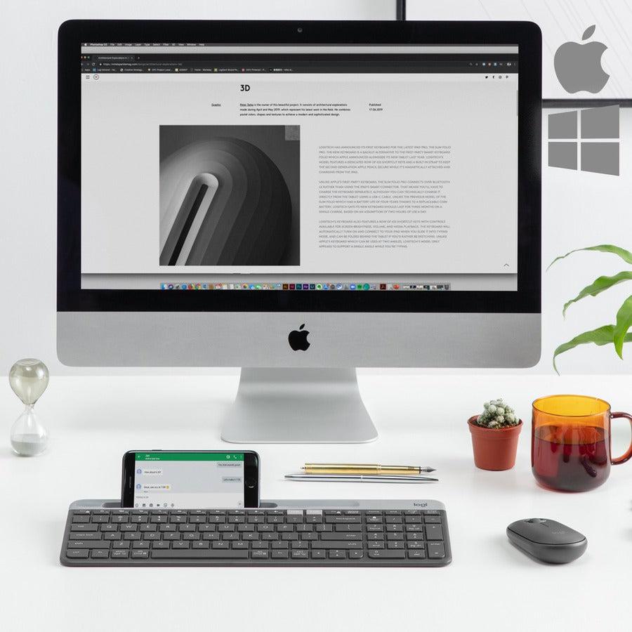 Logitech K580 Multi-Device Chrome Os Edition Keyboard Rf Wireless + Bluetooth Graphite