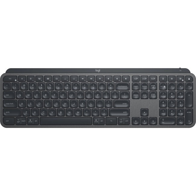 Logitech MX Keys Advanced Wireless Illuminated Keyboard, Tactile Responsive Typing, Backlighting, Bluetooth, USB-C, Apple macOS, Microsoft Windows, Linux, iOS, Android, Metal Build (Black) 920-009295