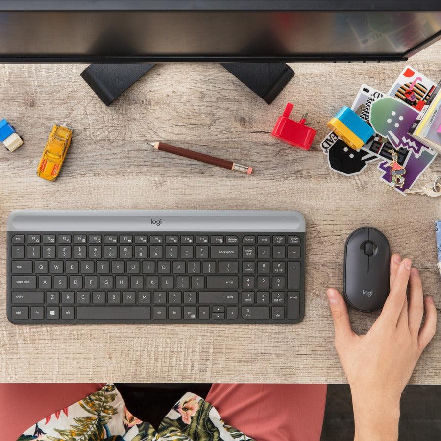 Logitech Slim Wireless Combo Mk470 Keyboard Rf Wireless Graphite